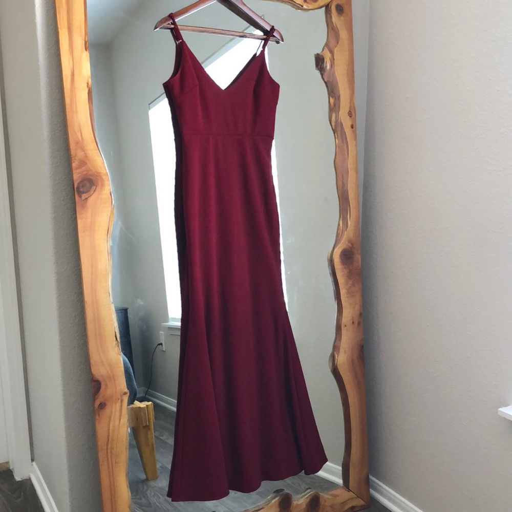 Lulu's Infinite Glory Wine Red Maxi Gown